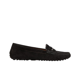 L.K. Bennett Nova Black Suede Moccasin Flats